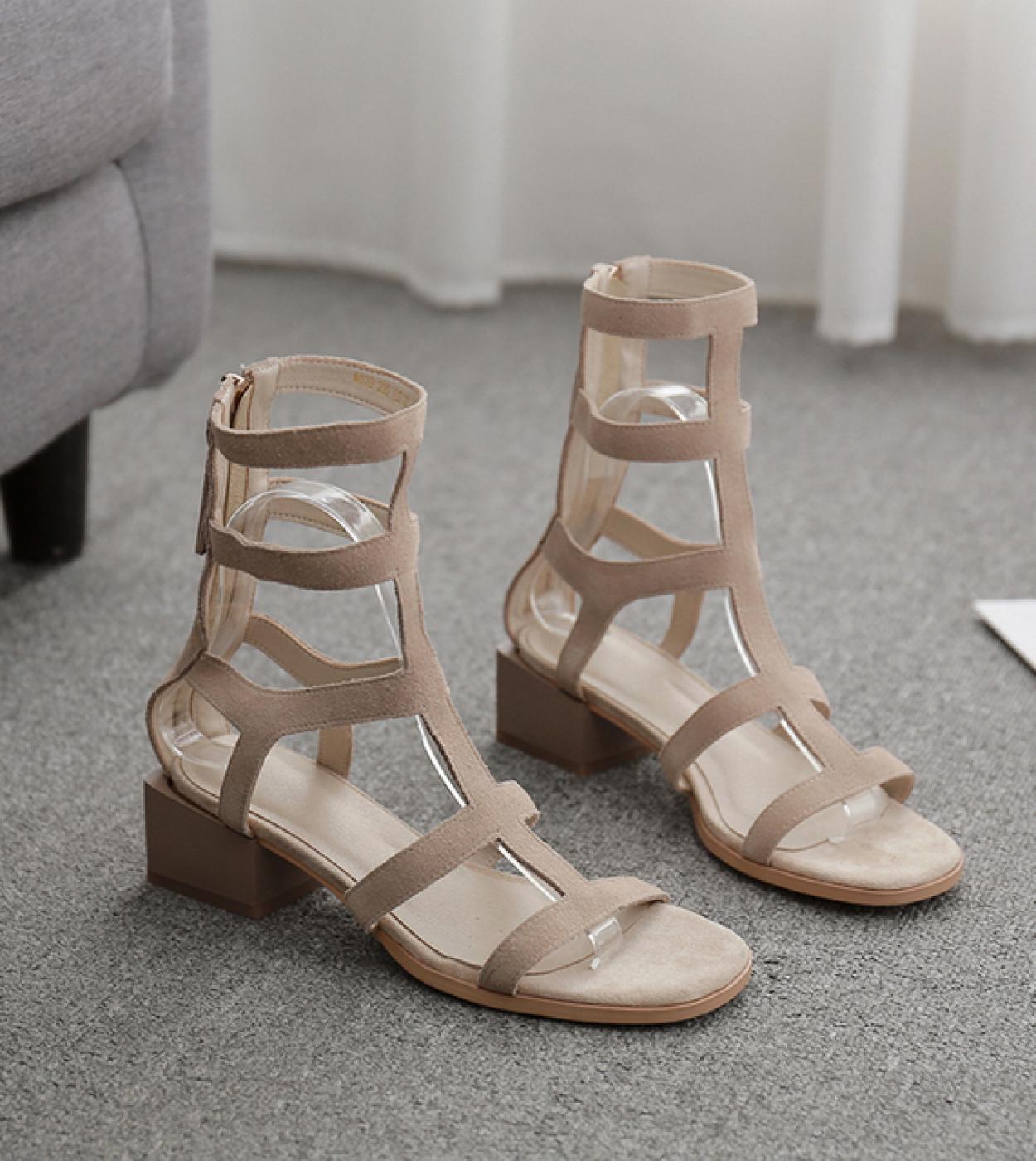 2022 Sandali Tacco a blocchi All Match Scarpe da donna Abito estivo Donna Beige Med Espadrillas Piattaforma New Chunky Flat Sand