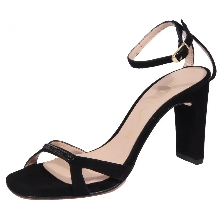2076J sandalo donna black UNISA SAJO suede strass sandal shoe woman