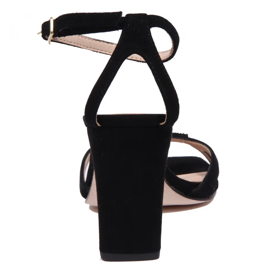 2076J sandalo donna black UNISA SAJO suede strass sandal shoe woman