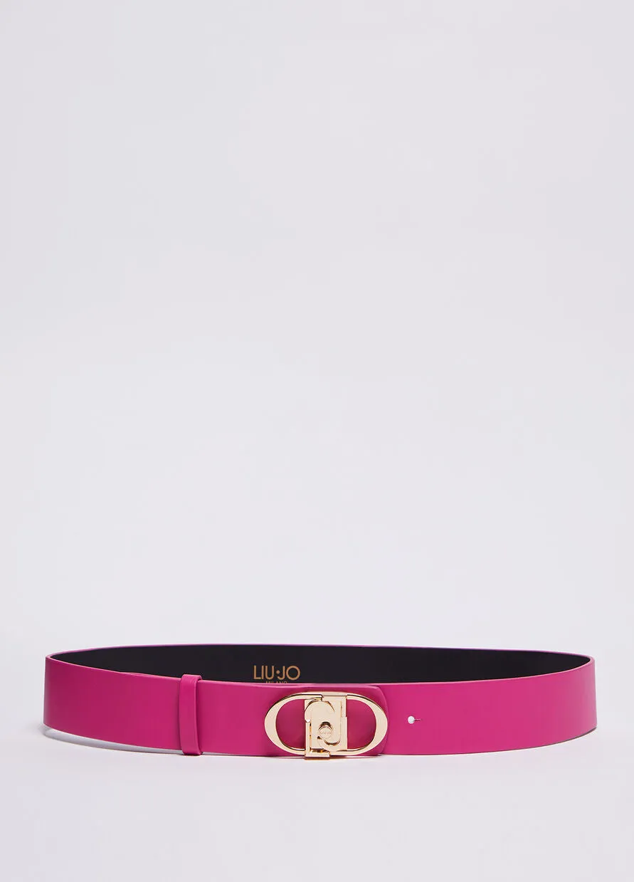 4 cm belt with Logo / Pink