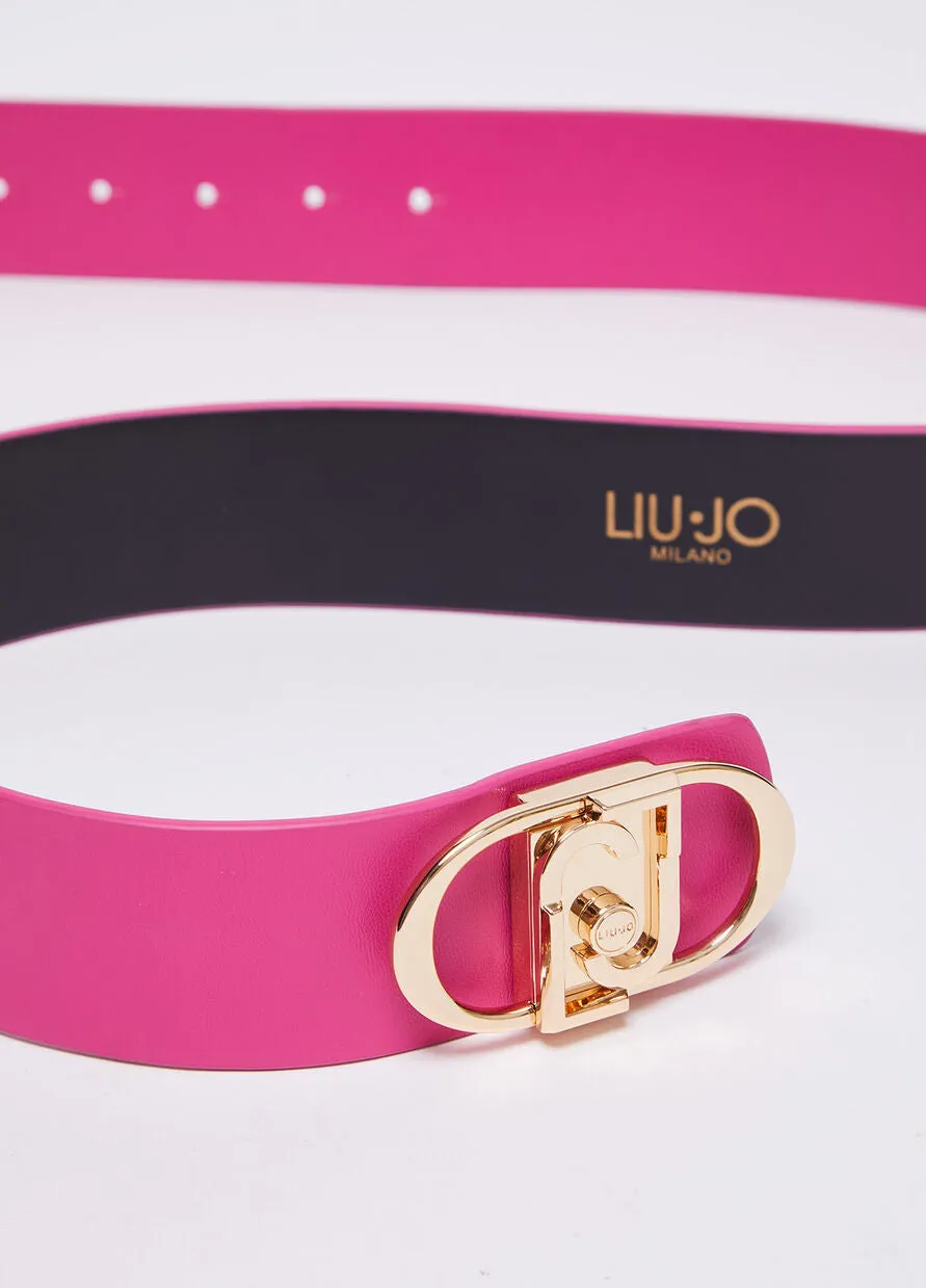 4 cm belt with Logo / Pink