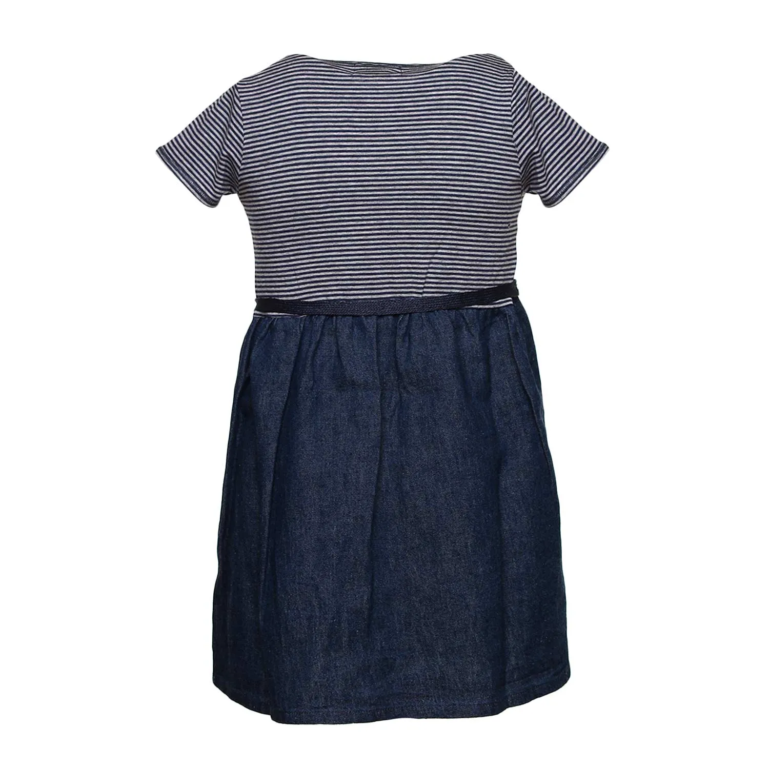 Abito Bambina Blu Top A Righe