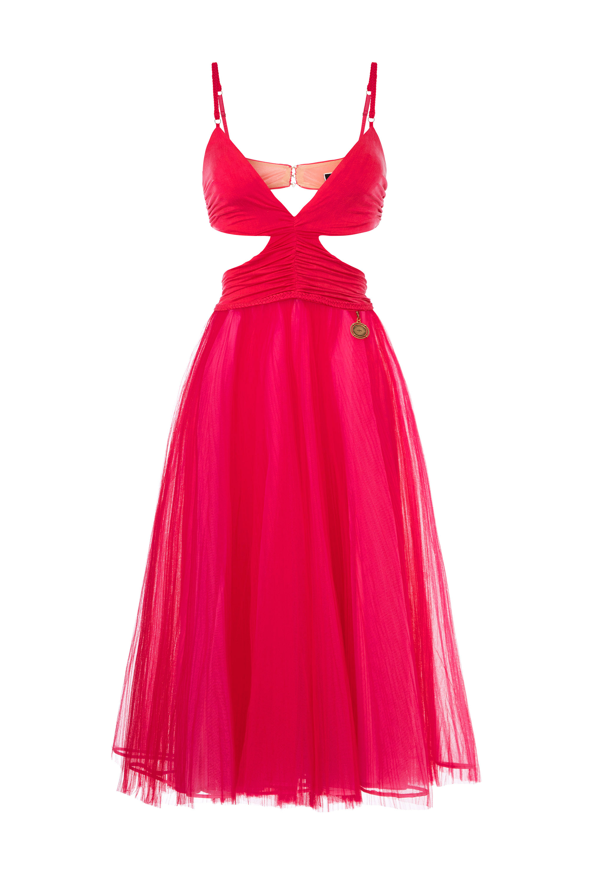 Abito midi con gonna in tulle