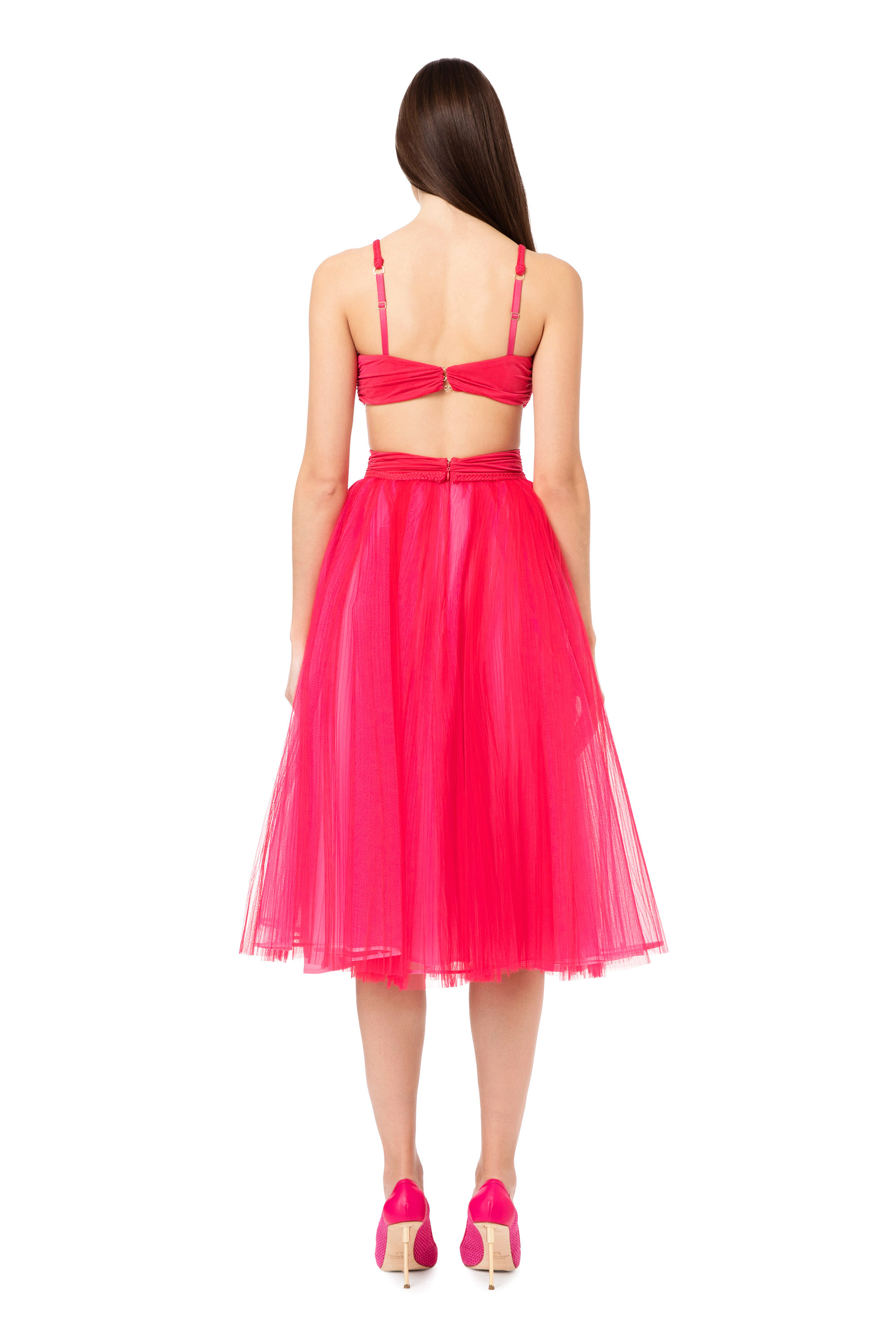Abito midi con gonna in tulle