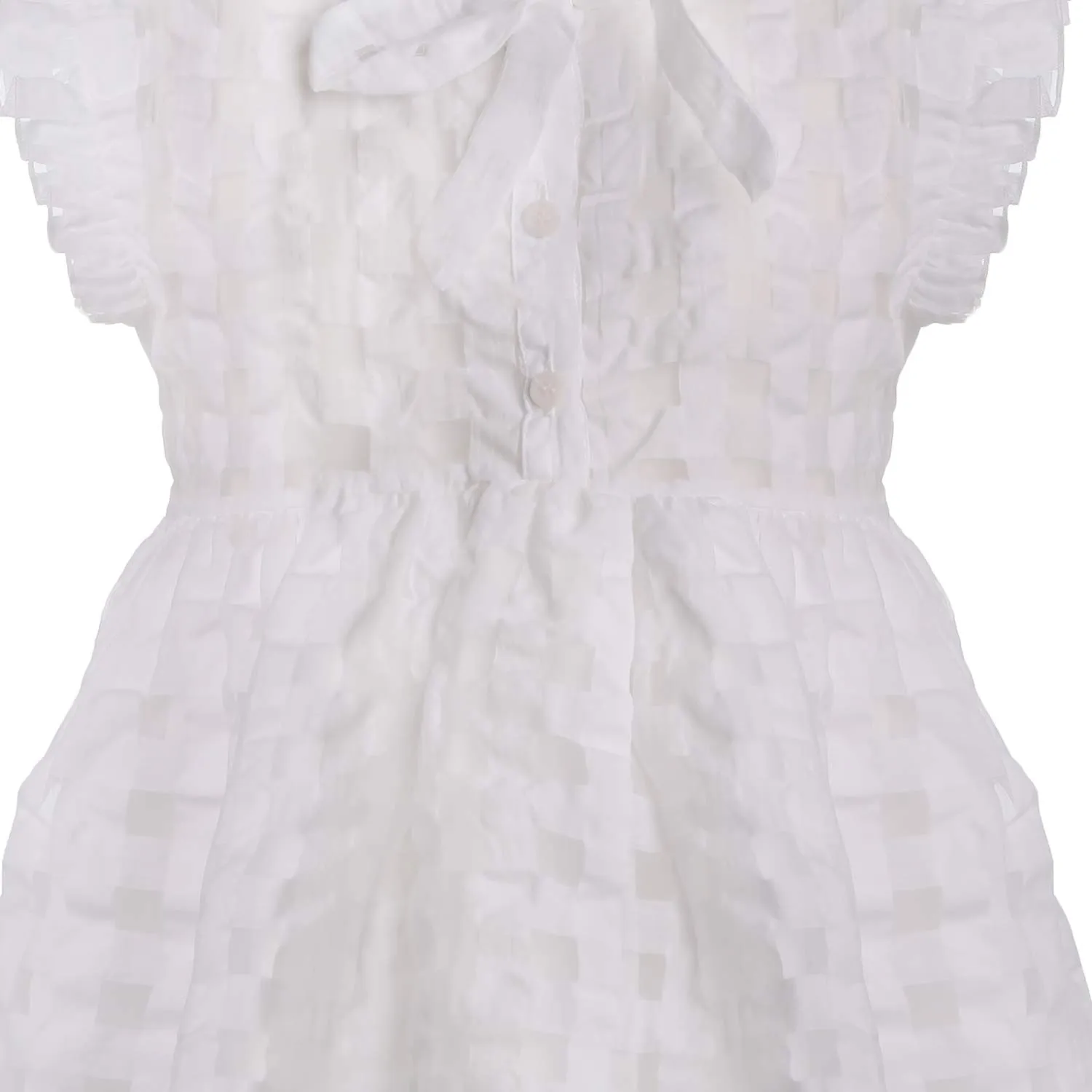 Abito Seicento Bianco In Organza Check Bambina