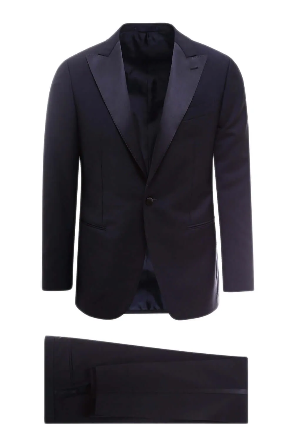Abito smoking con dettagli in satin - CARUSO