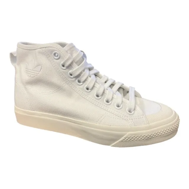 Adidas Originals scarpa sneakers alta in tela da uomo Nizza Hi H01110 bianco