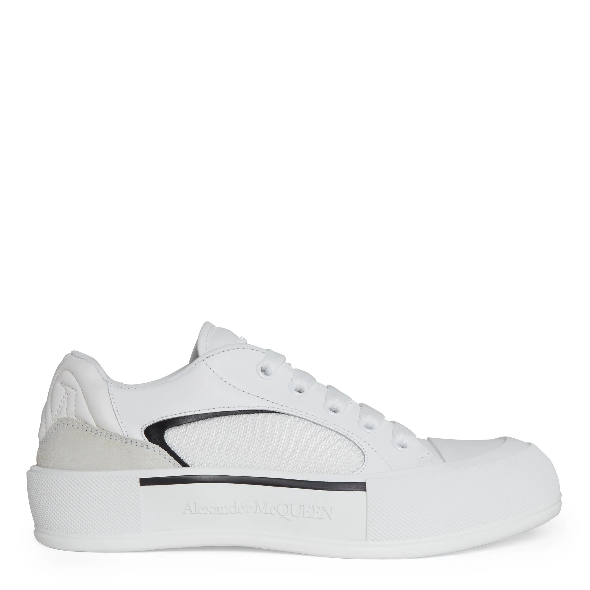 ALEXANDER MCQUEEN  Sneakers in pelle e tessuto bianche