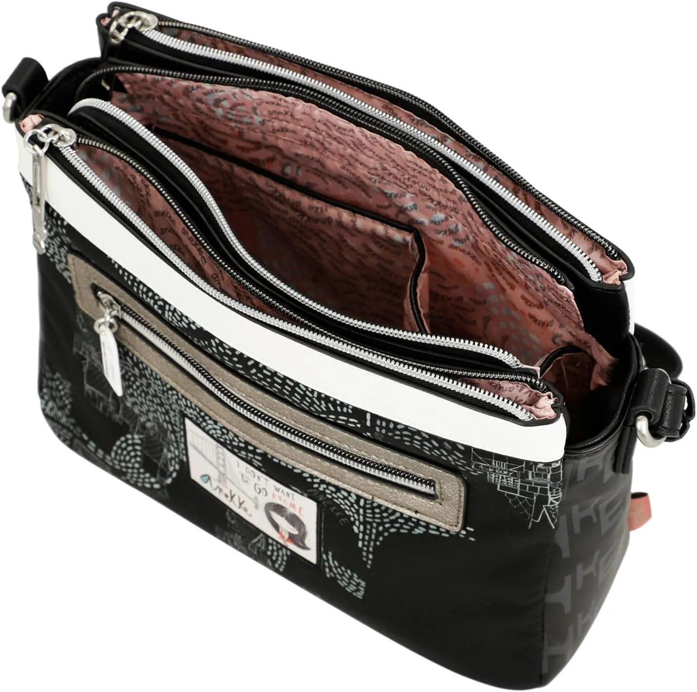 ANEKKE Borsa a Tracolla Donna - Nero/bianco modello 38863-184