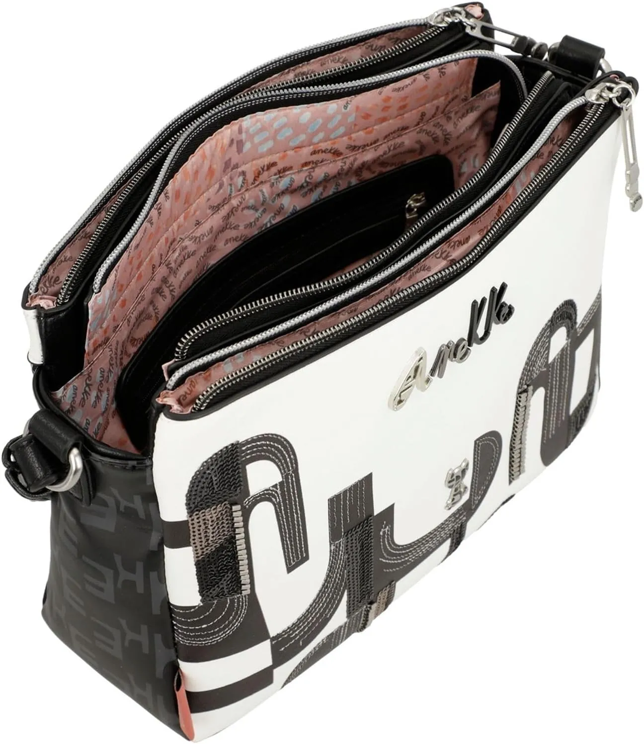 ANEKKE Borsa a Tracolla Donna - Nero/bianco modello 38863-184