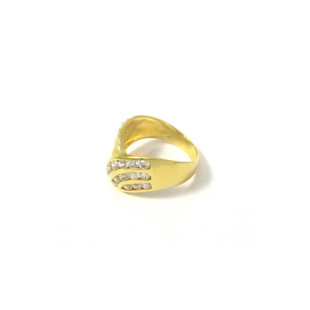 ANELLO DA DONNA IN ORO GIALLO 18 KT CON ZIRCONI BIANCHI