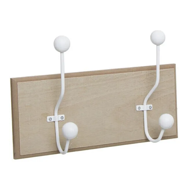 Appendiabiti in legno naturale con 2 ganci - Dcasa