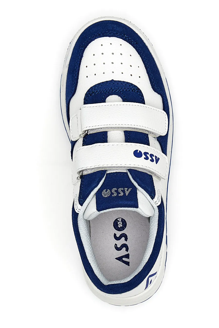   ASSO Sneakers basse Asso 13141 Bianche e Blu con sottopiede in pelle
