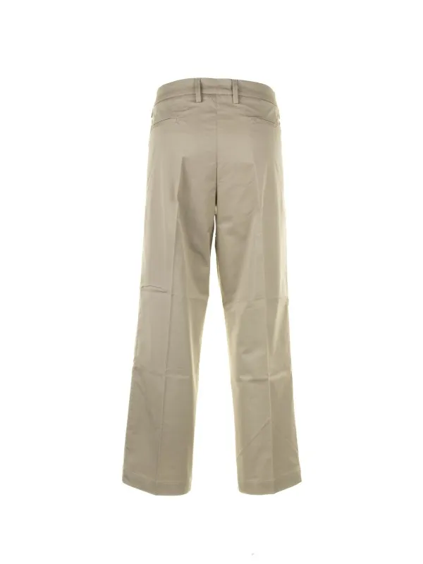 Beige high-waisted chino trousers