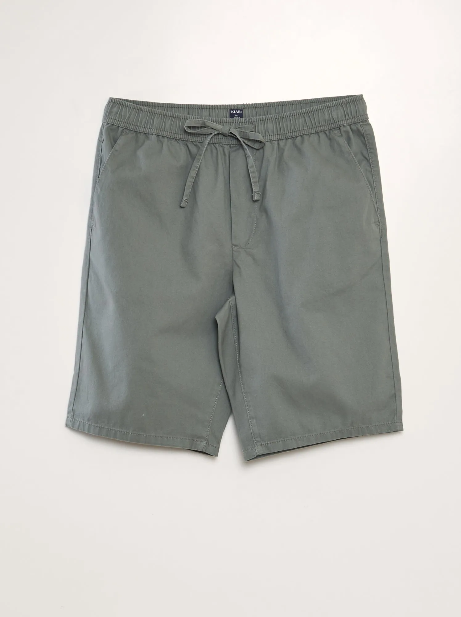 Bermuda chino con vita elasticizzata - VERDE