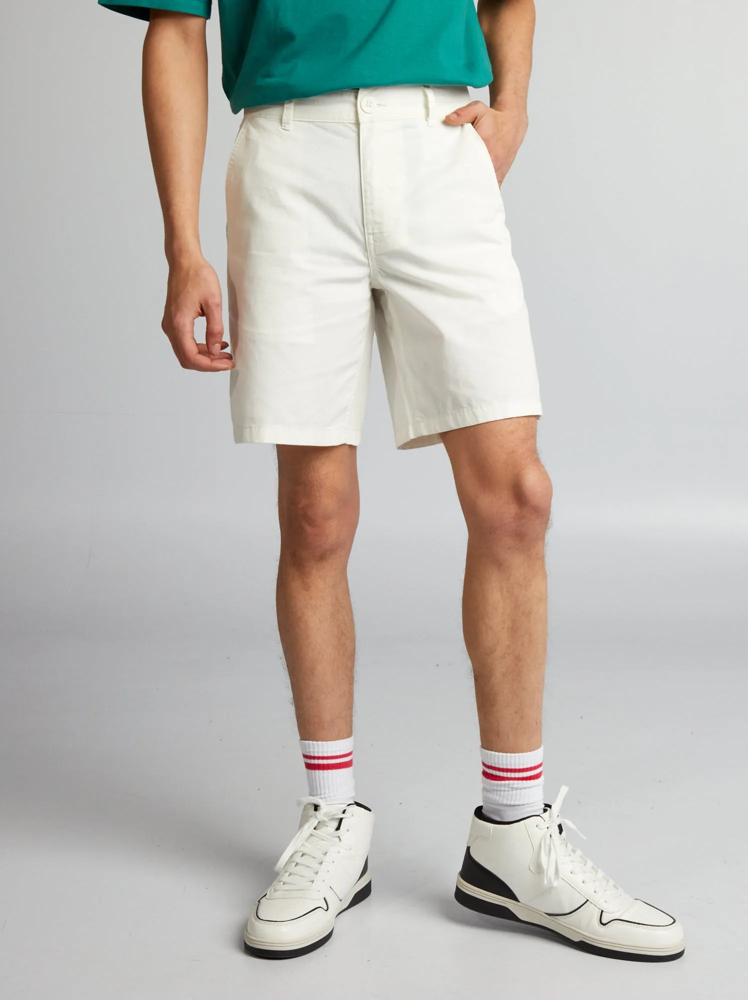 Bermuda chino in twill - BIANCO