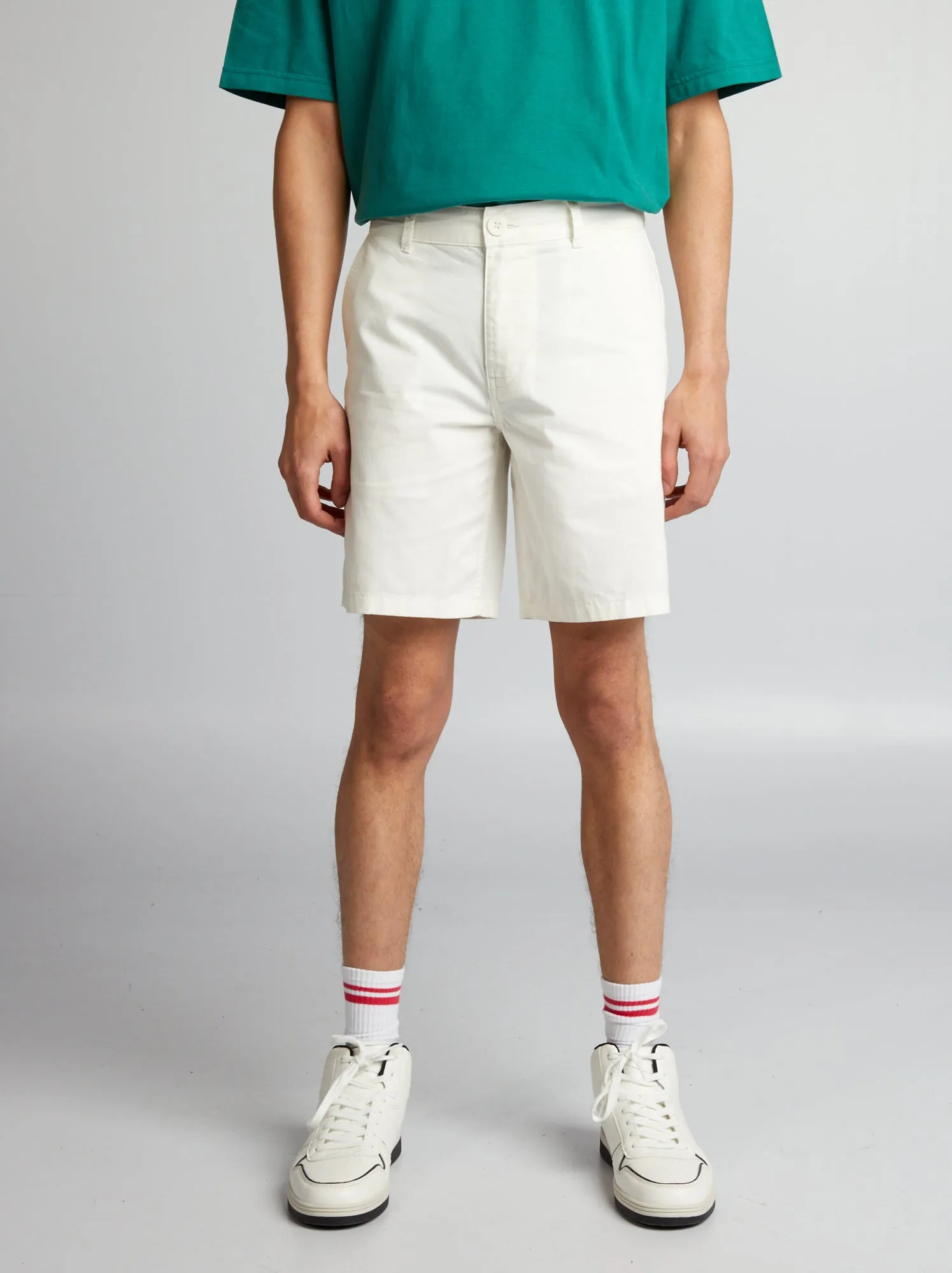 Bermuda chino in twill - BIANCO