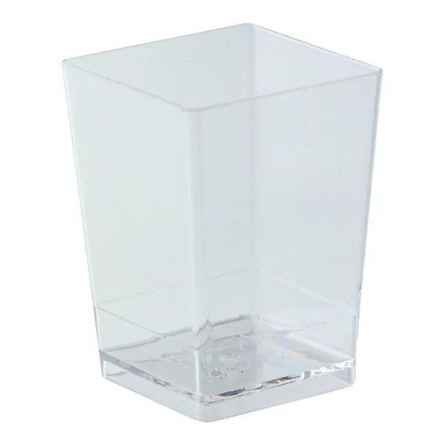 Bicchieri di plastica trasparenti 7 x 5 cm forma quadrata - Dekora - 100 unità