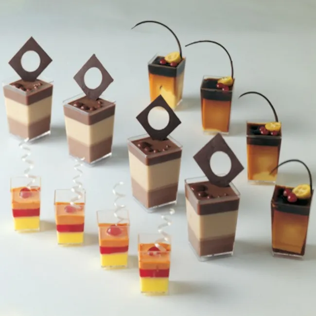 Bicchieri di plastica trasparenti 7 x 5 cm forma quadrata - Dekora - 100 unità