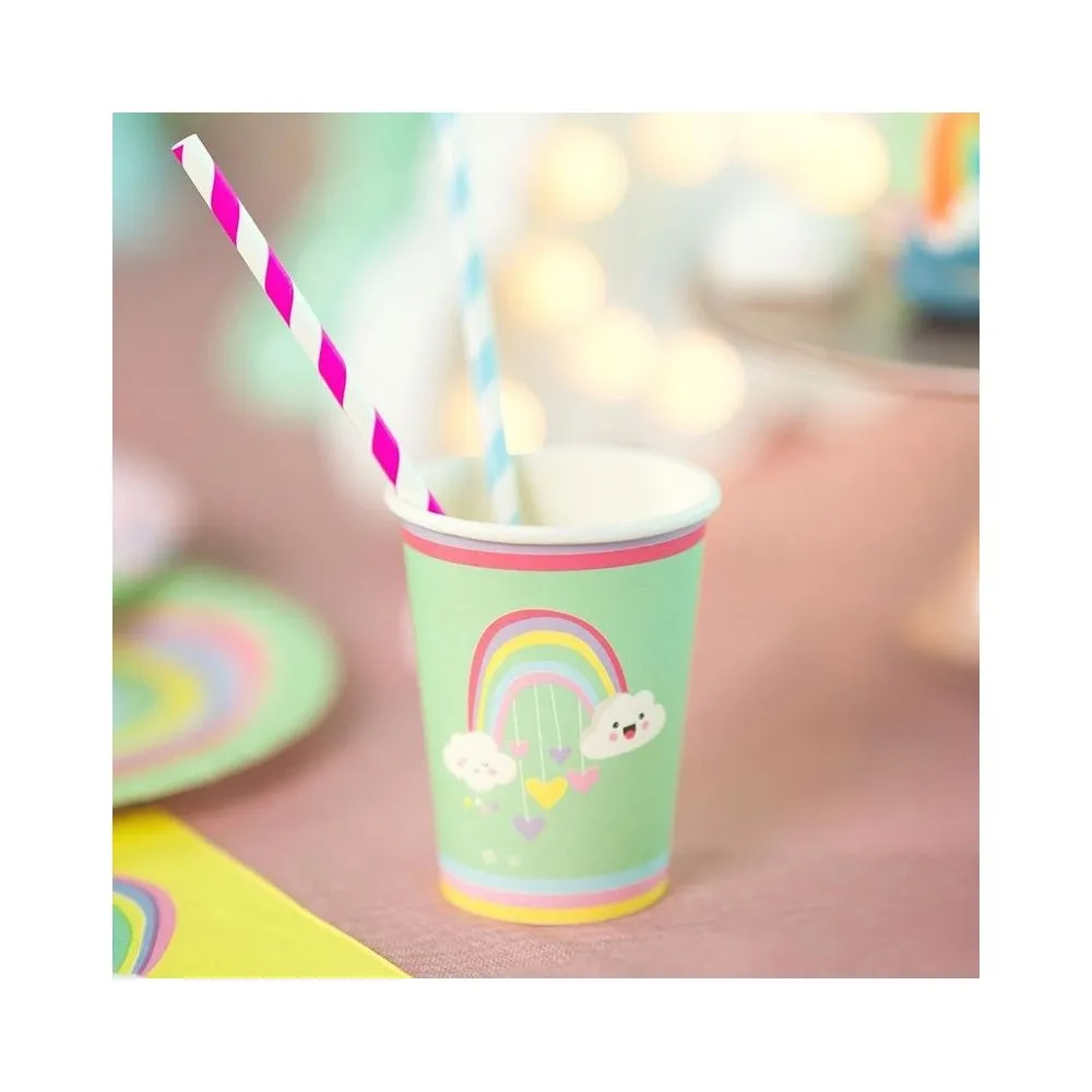 Bicchieri in cartoncino arcobaleno, rainbow con nuvoletta, Misura 250 ccCf da 8 pezzi