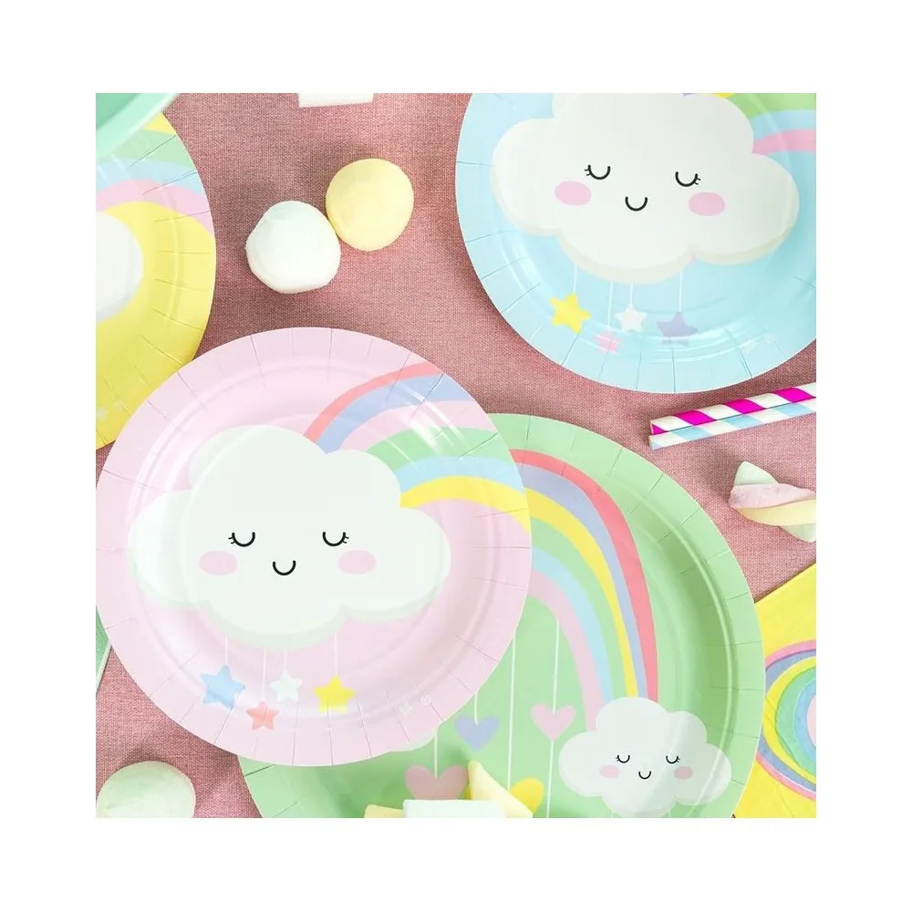 Bicchieri in cartoncino arcobaleno, rainbow con nuvoletta, Misura 250 ccCf da 8 pezzi