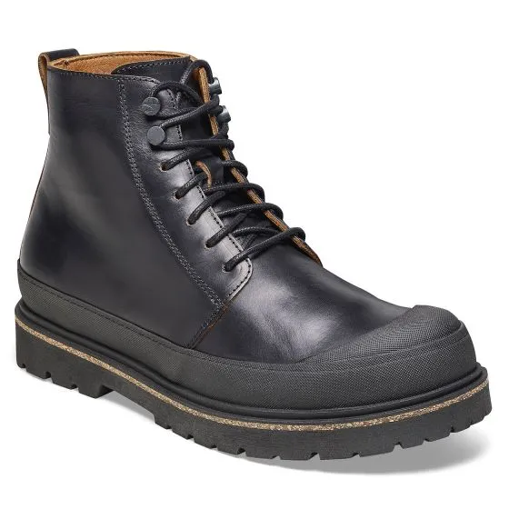 Birkenstock Prescott Lace Men black, Pull Up Leather Boots - Stivaletti Stringati Uomo Neri    