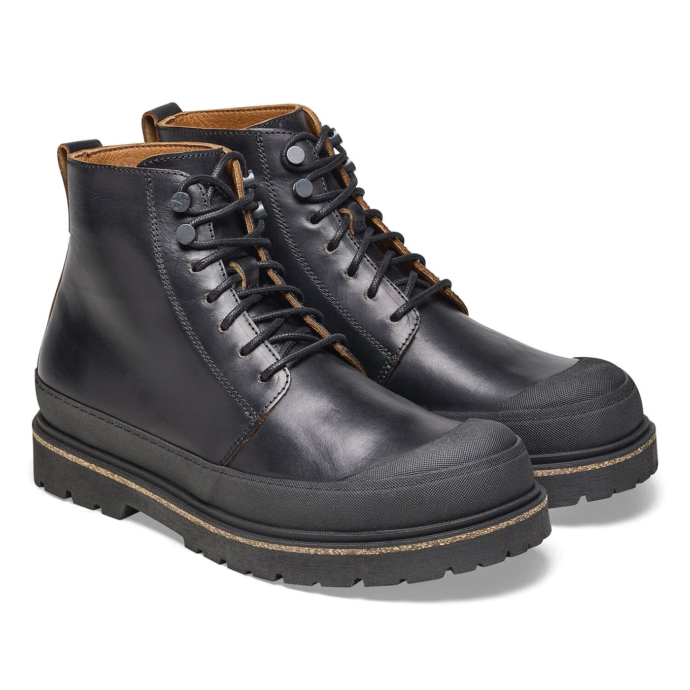 Birkenstock Prescott Lace Men black, Pull Up Leather Boots - Stivaletti Stringati Uomo Neri    