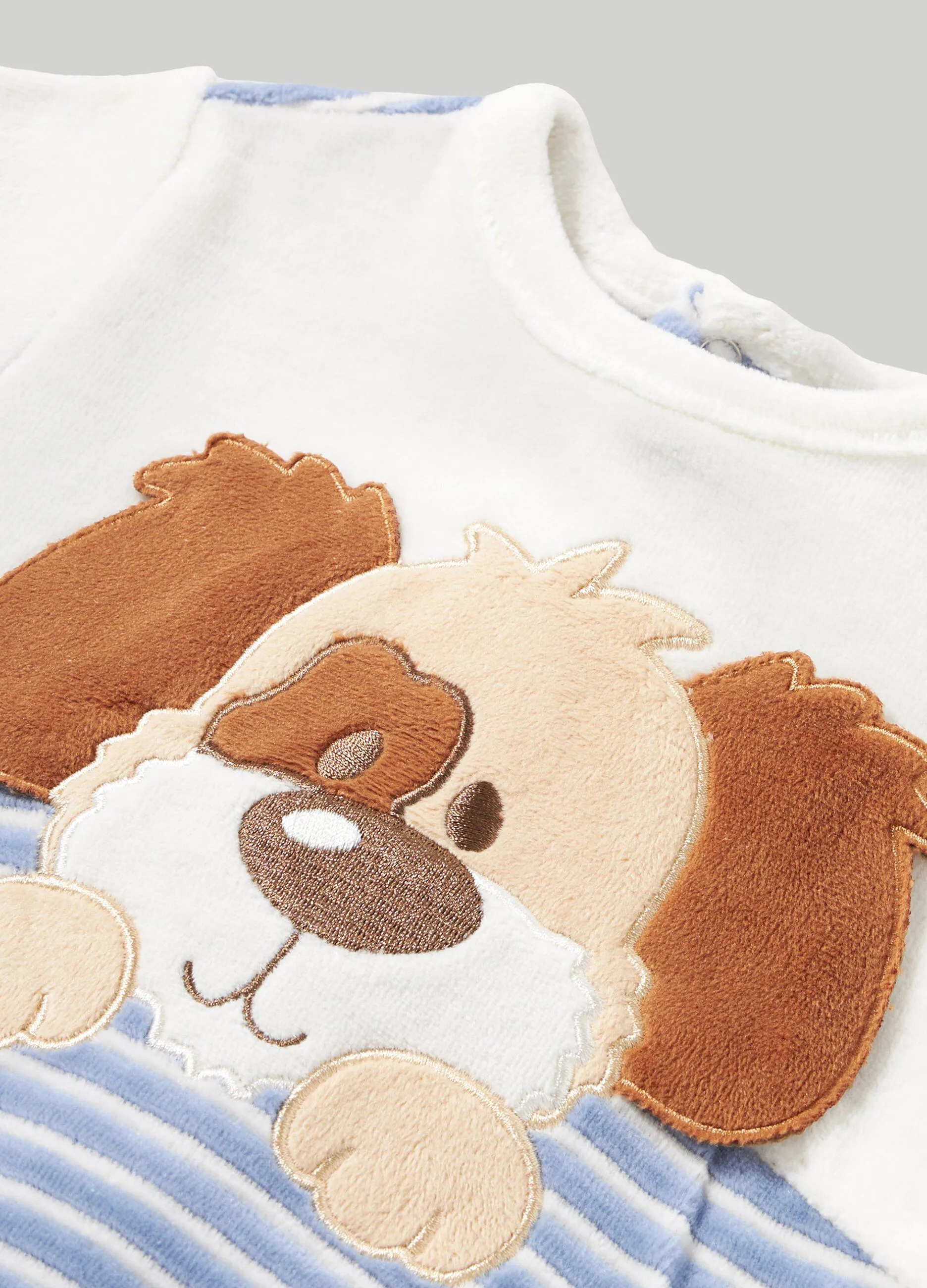 BLUKIDS  Tutina rigata in ciniglia neonato