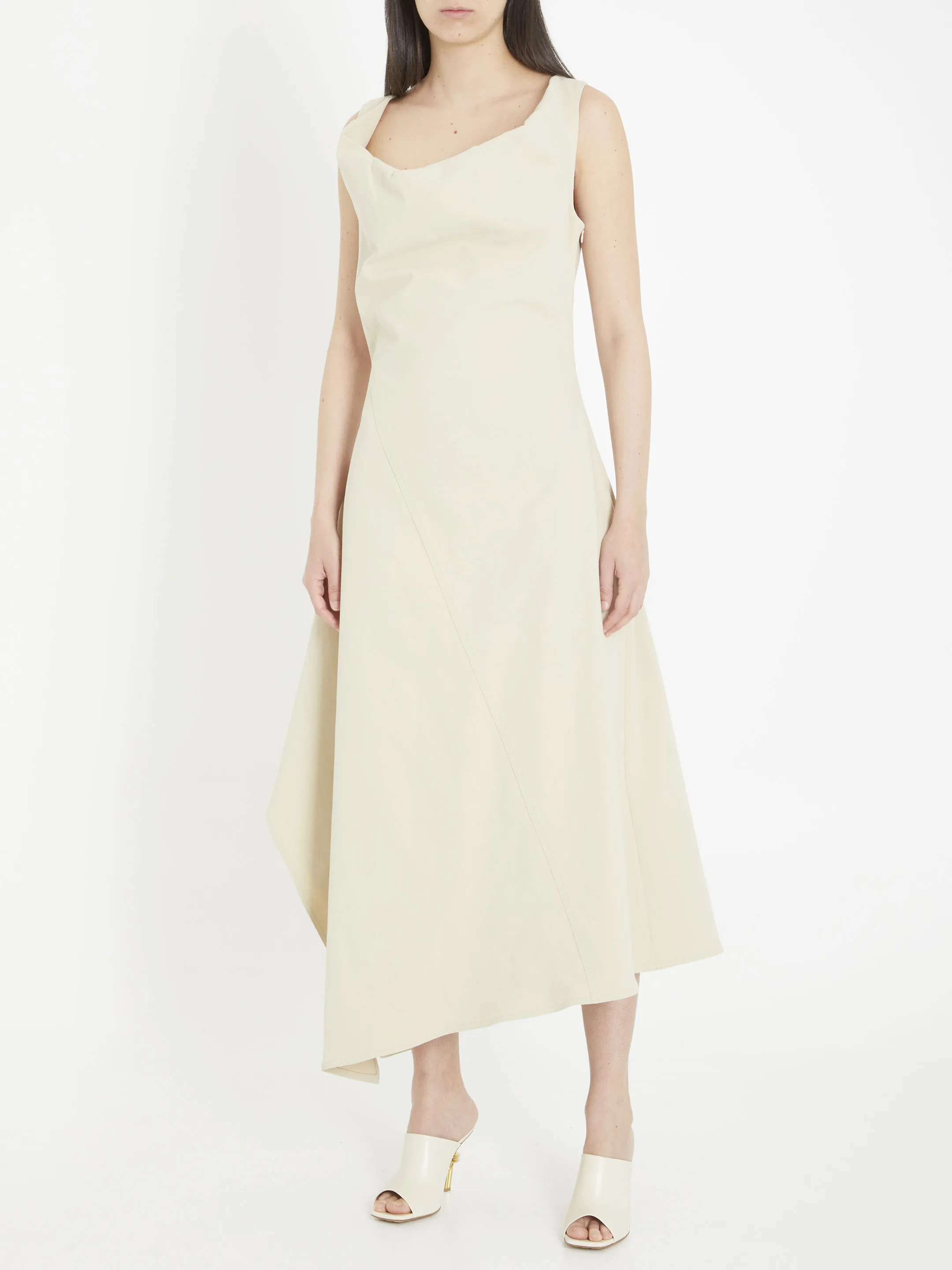 BOTTEGA VENETA    Abito in cotone beige