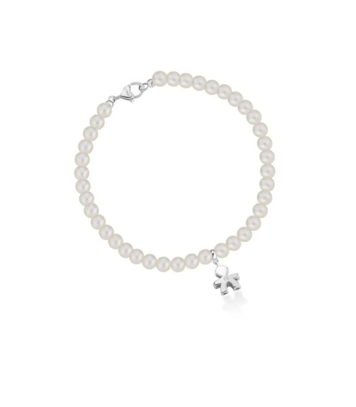 Bracciale Le Bebè Sagoma Bimbo Le Perle Oro Bianco Diamante LBB802