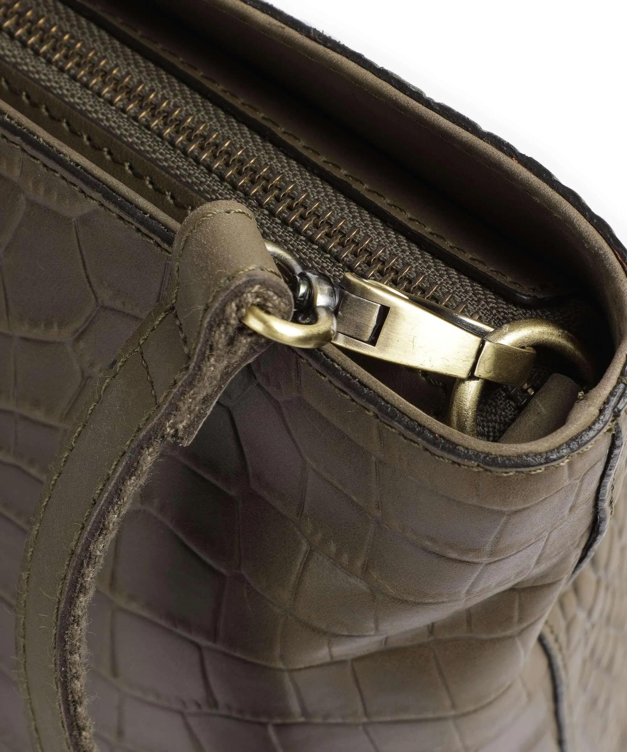  Burkely Cool Colbie Borsa shopper 15″ pelle in rilievo verde-oliva  