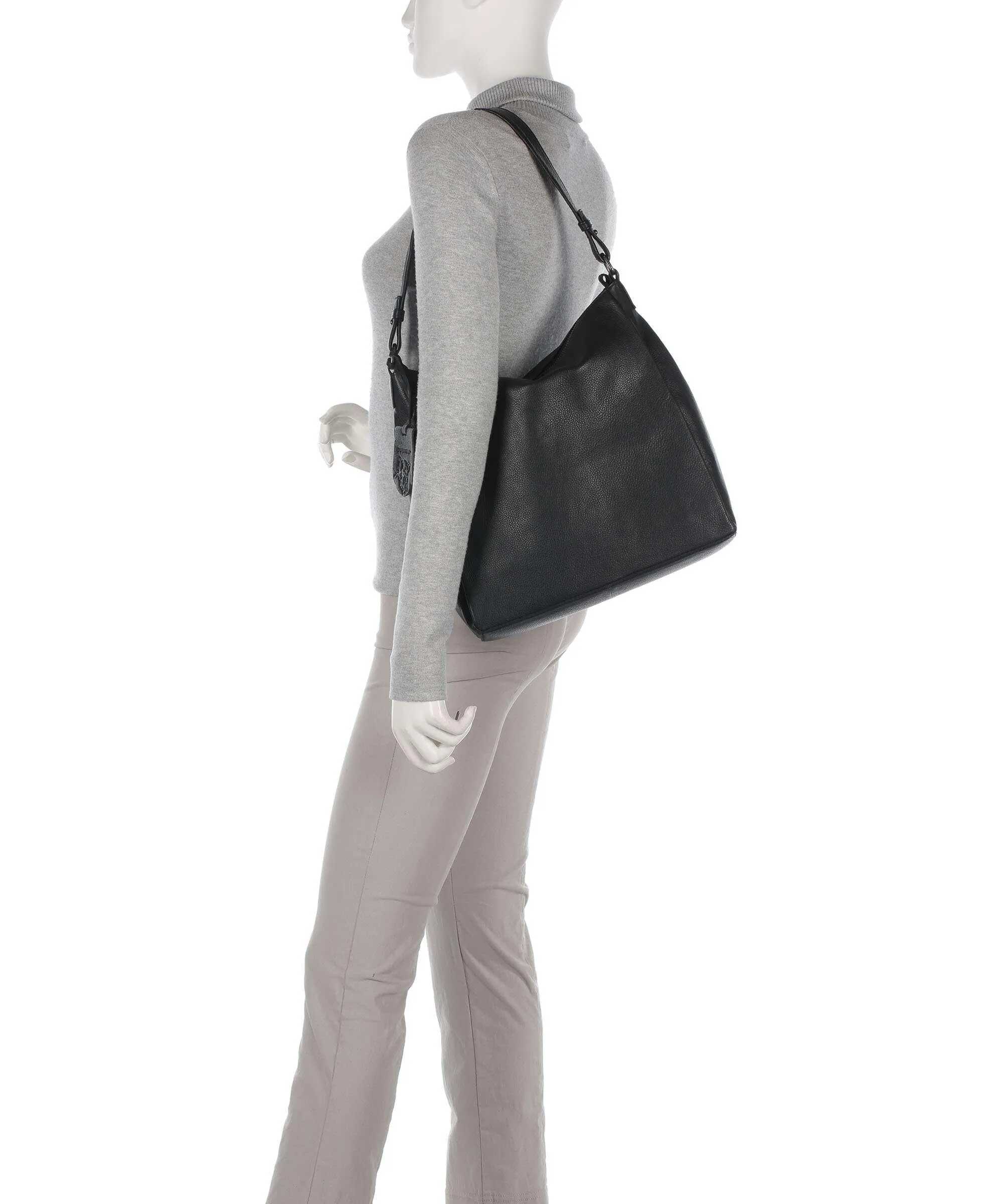  Burkely Lush Lucy Borsa hobo pelle granulata nero  