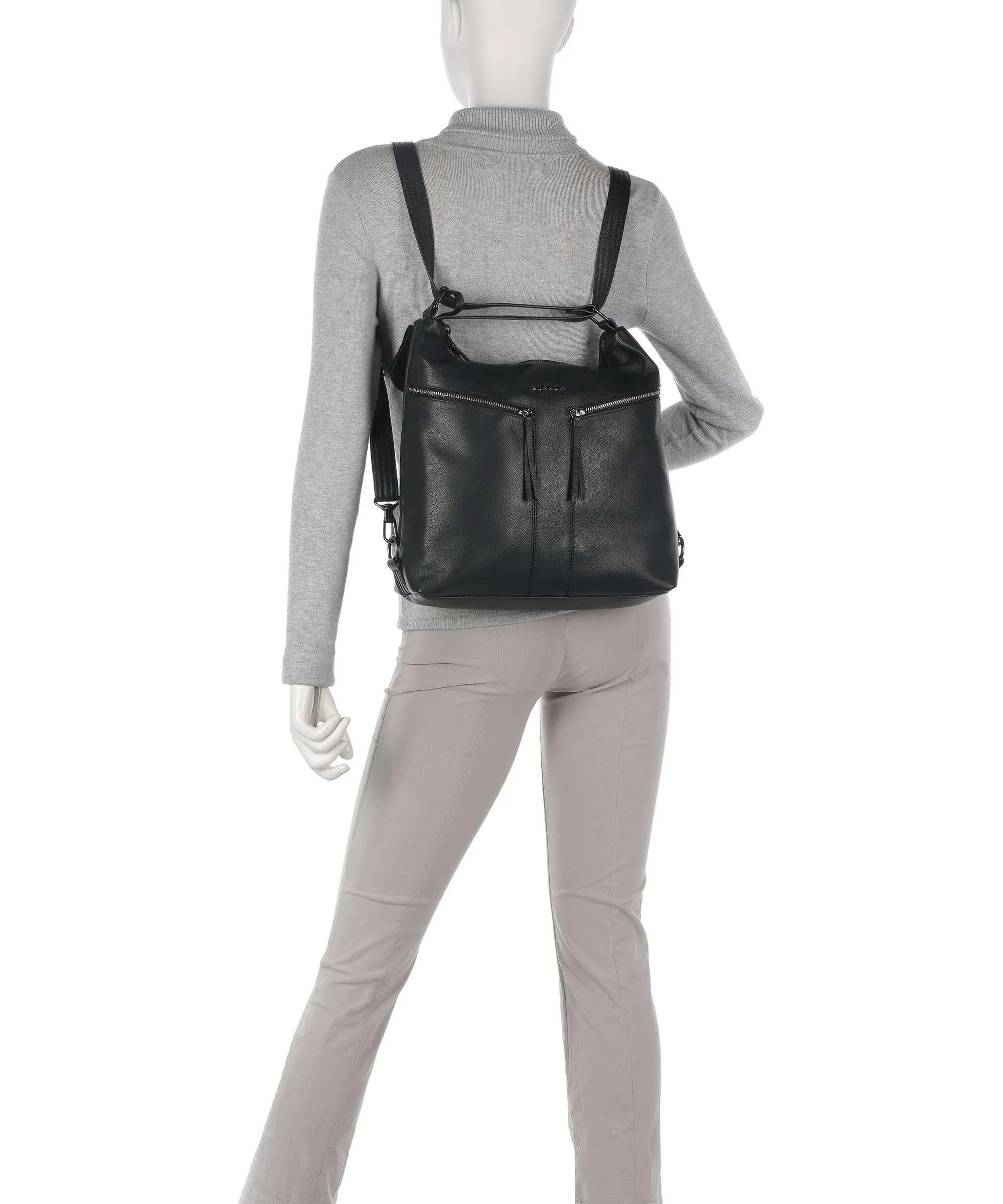  Burkely Rock Ruby Borsa a zainetto pelle granulata nero  