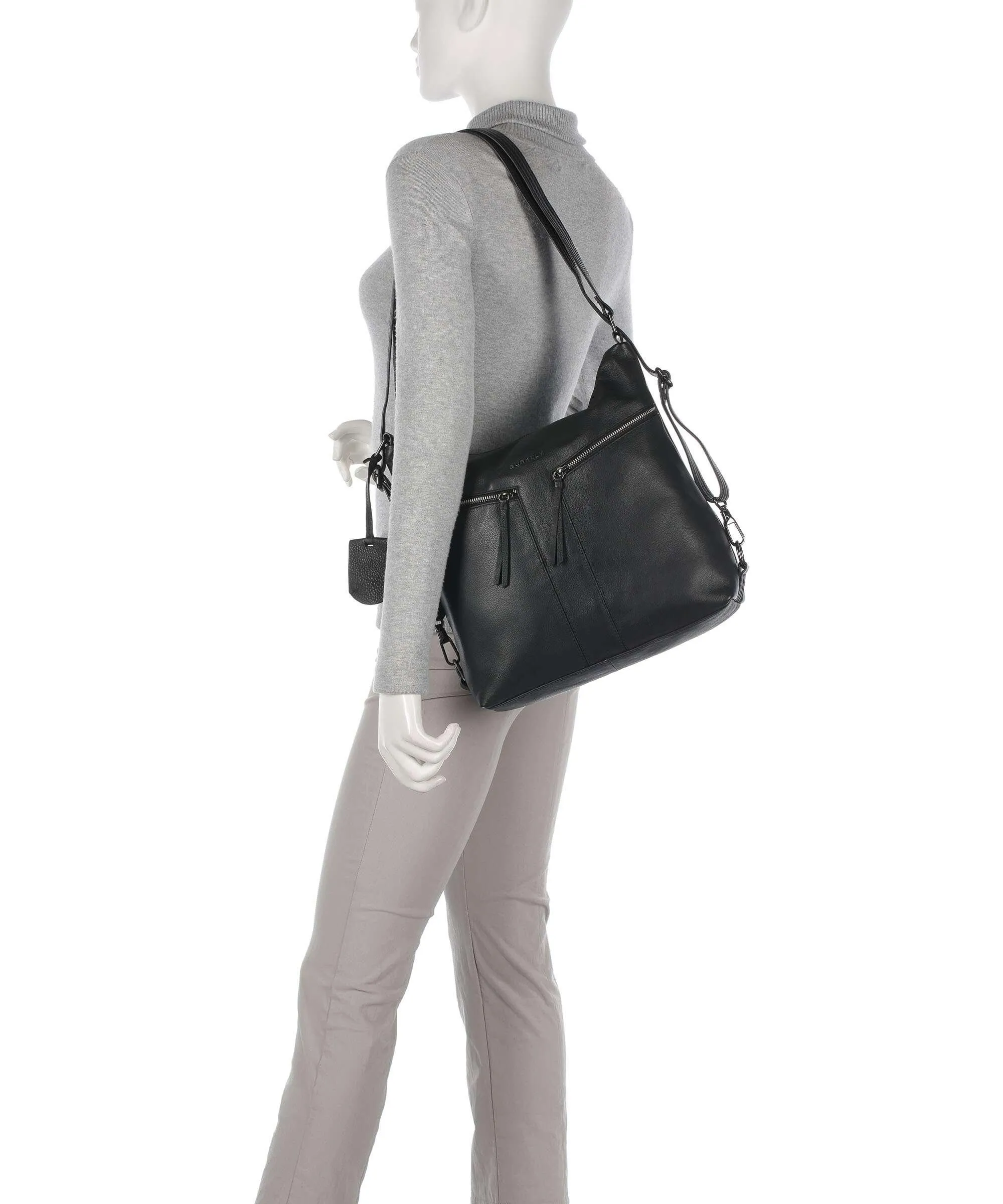  Burkely Rock Ruby Borsa a zainetto pelle granulata nero  
