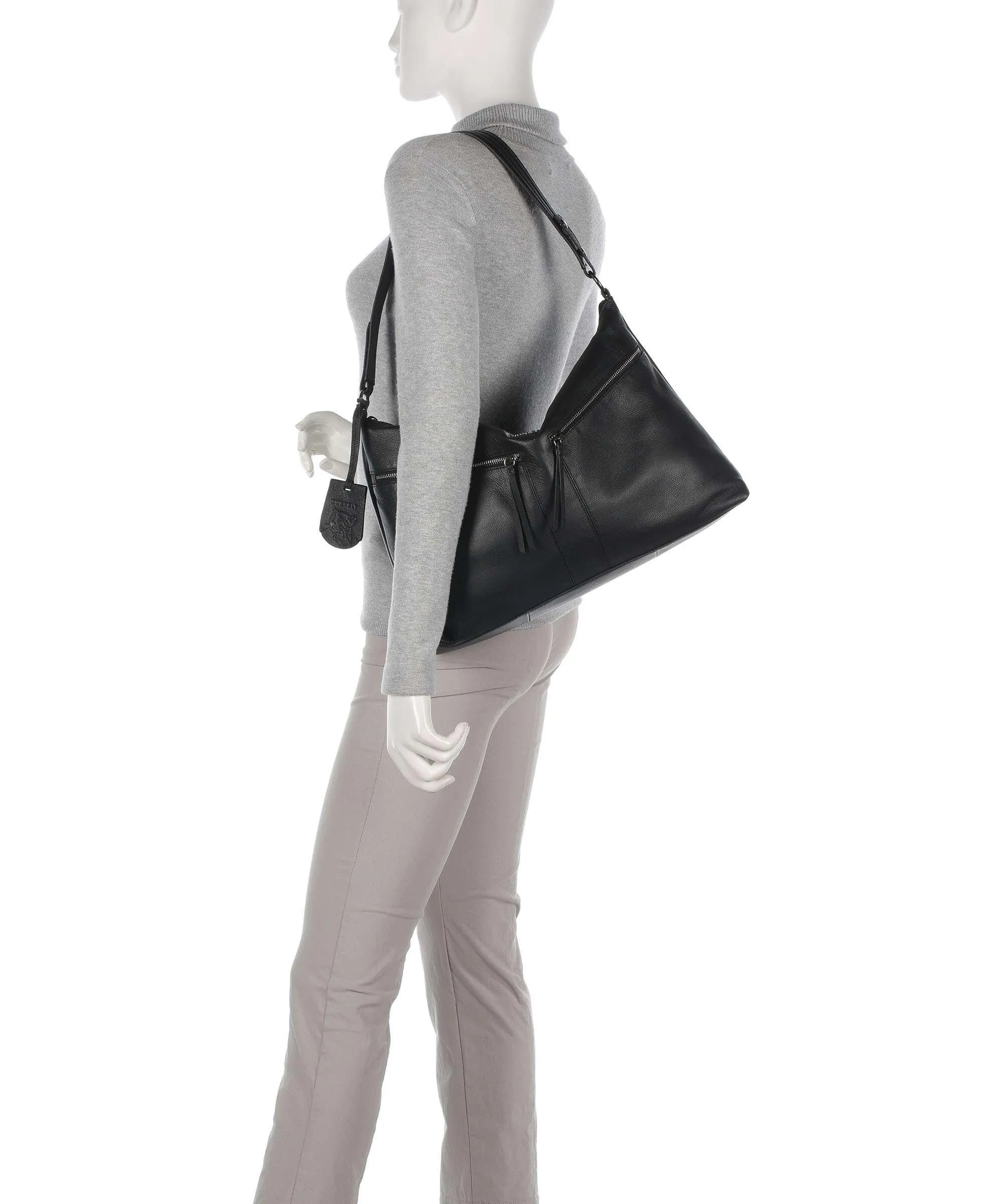  Burkely Rock Ruby Borsa hobo pelle granulata nero  
