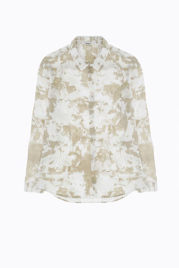 Camicia fantasia astratta con colletto classico