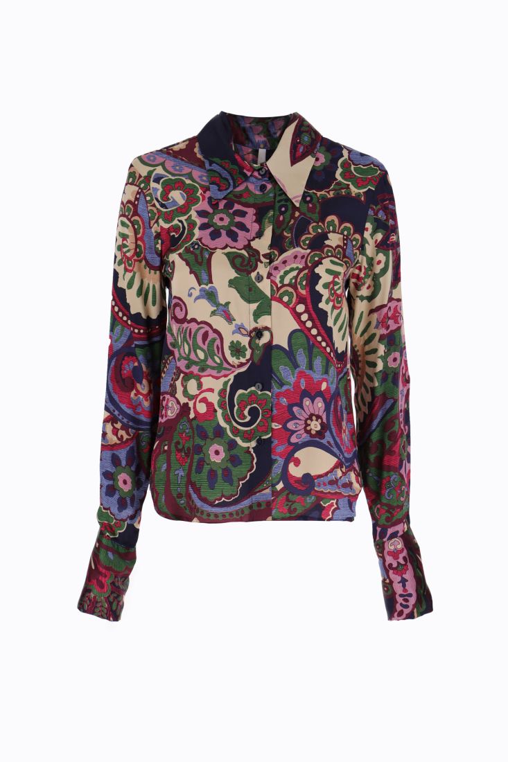 Camicia fantasia floreale con colletto classico