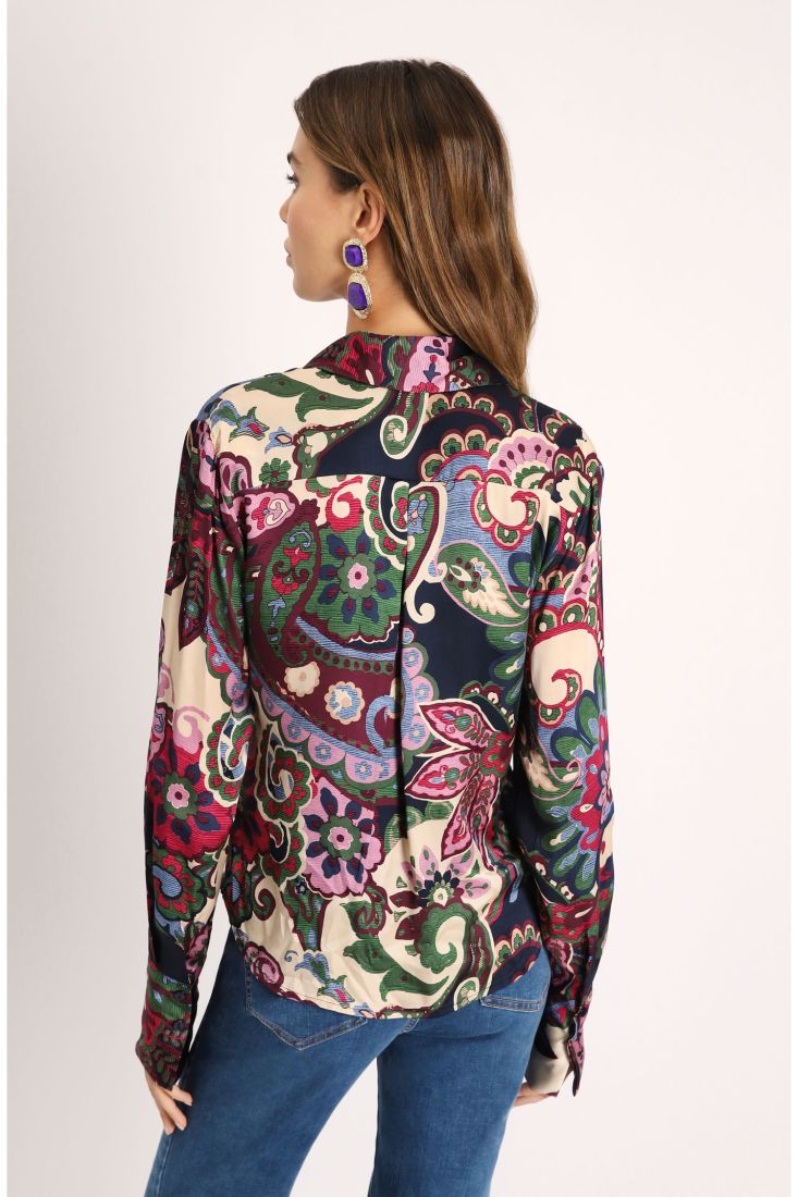 Camicia fantasia floreale con colletto classico