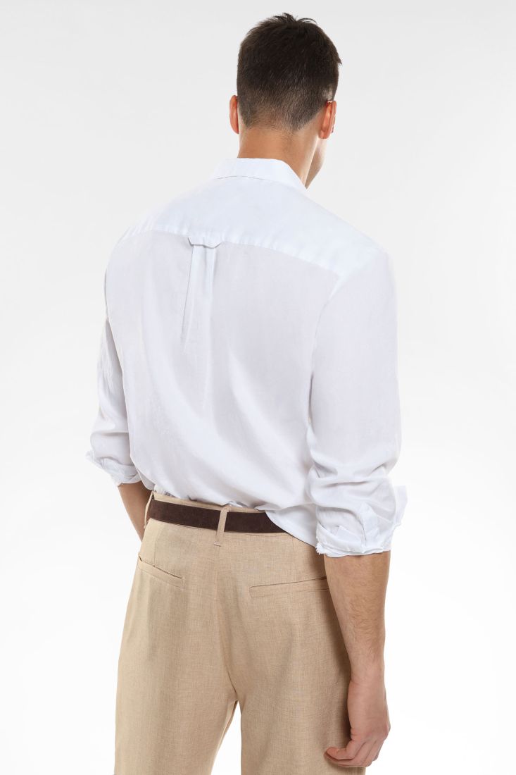 Camicia in puro cotone con colletto classico