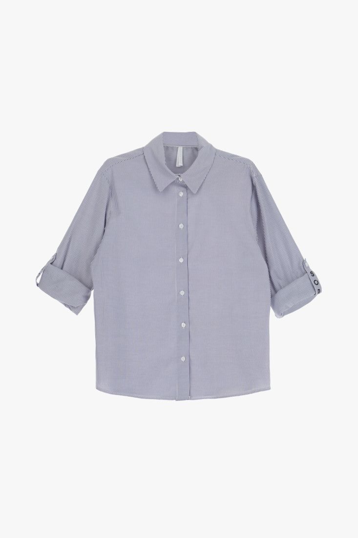 Camicia rigata con colletto classico
