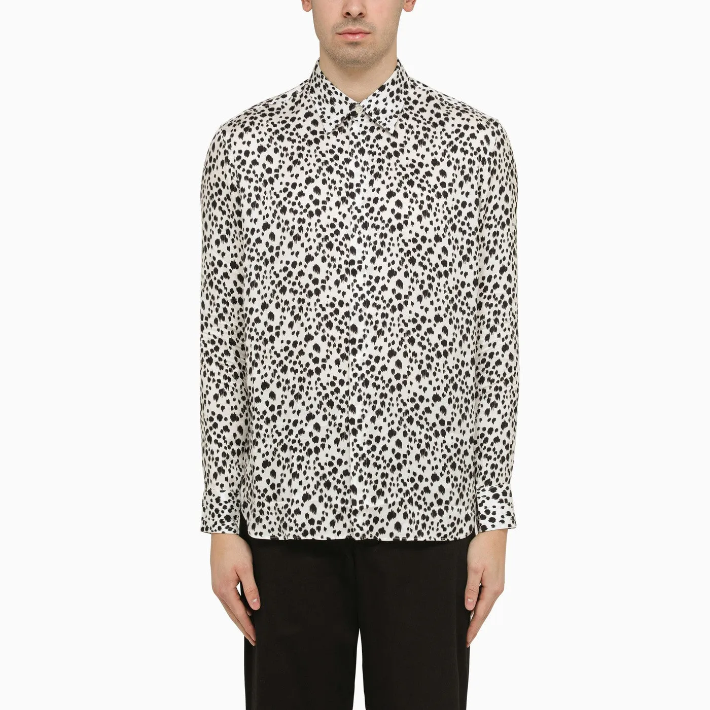 Camicia viscosa bianca/nera Pt Torino