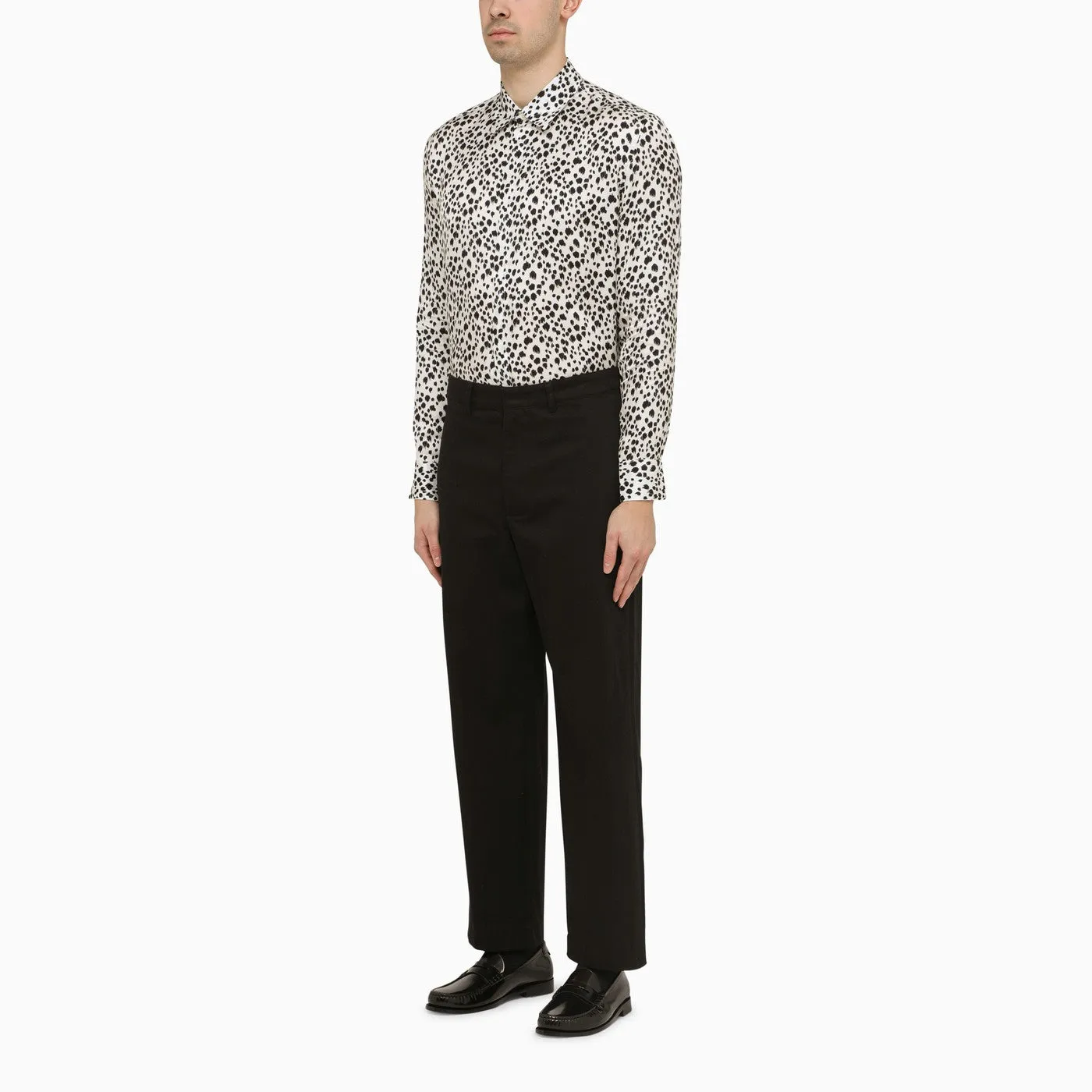 Camicia viscosa bianca/nera Pt Torino