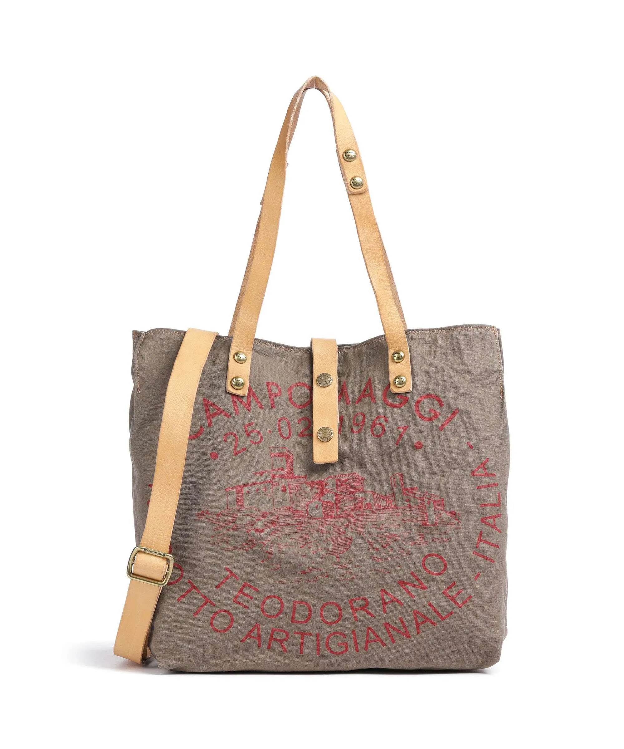  Campomaggi Borsa shopper cotone marrone  