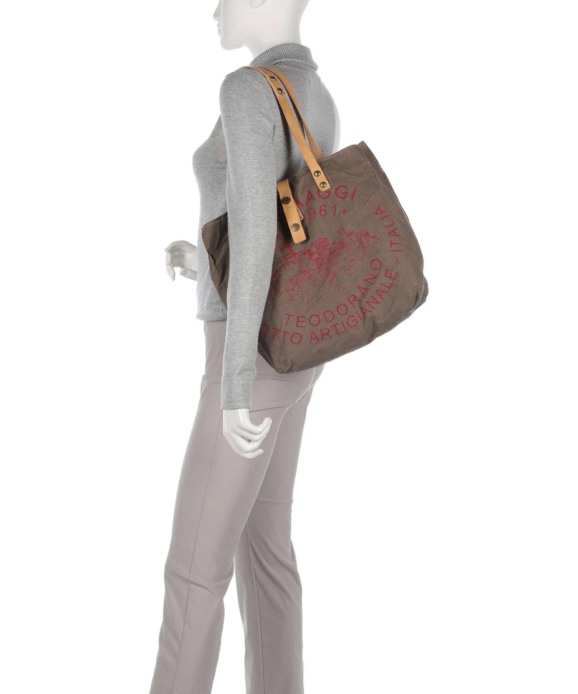  Campomaggi Borsa shopper cotone marrone  