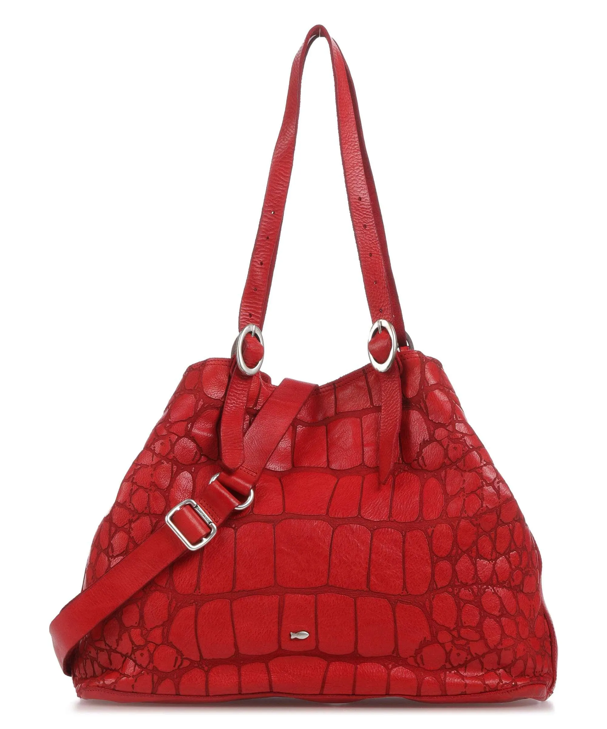  Campomaggi Borsa shopper pelle di vacchetta goffrata rosso  
