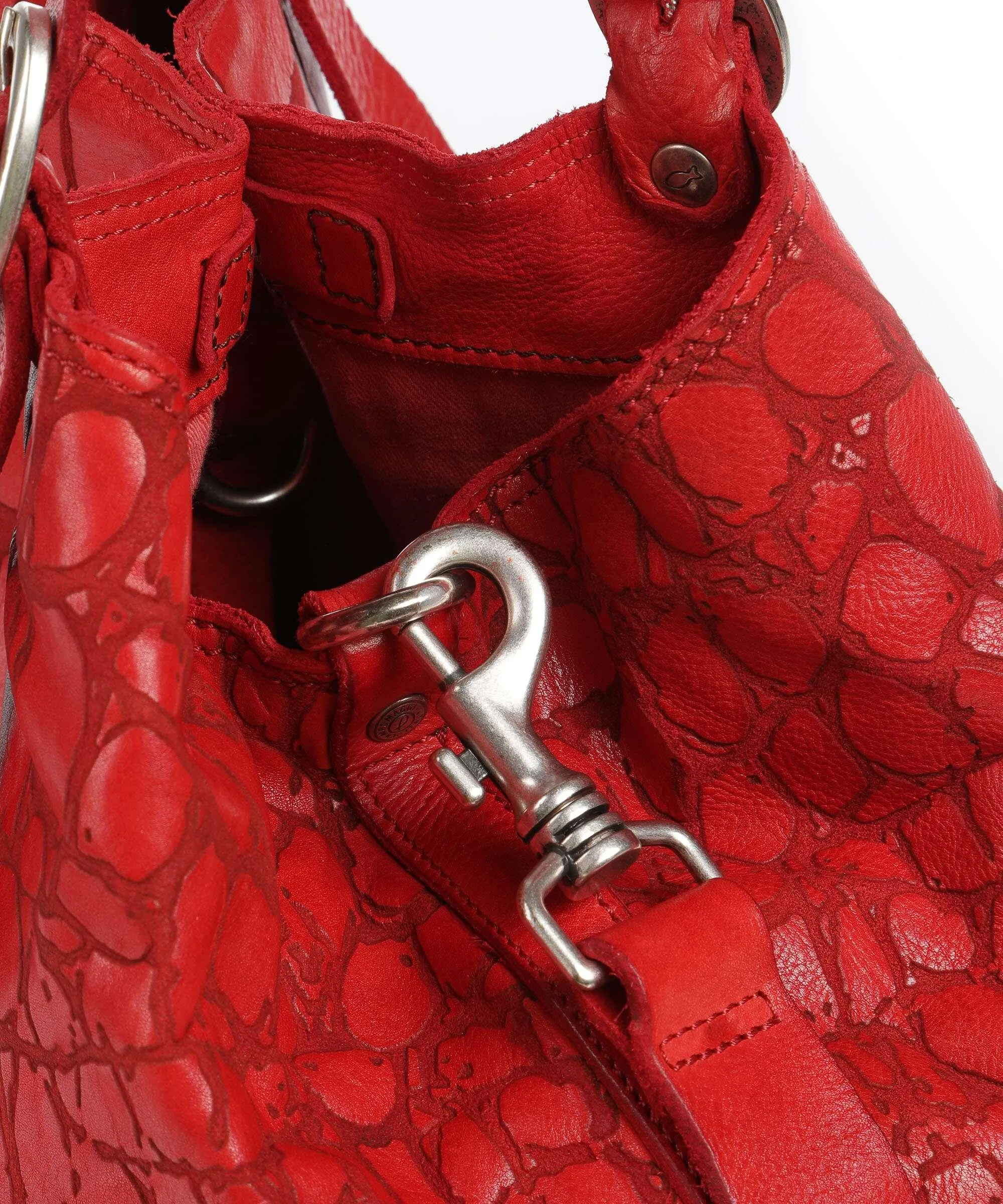  Campomaggi Borsa shopper pelle di vacchetta goffrata rosso  
