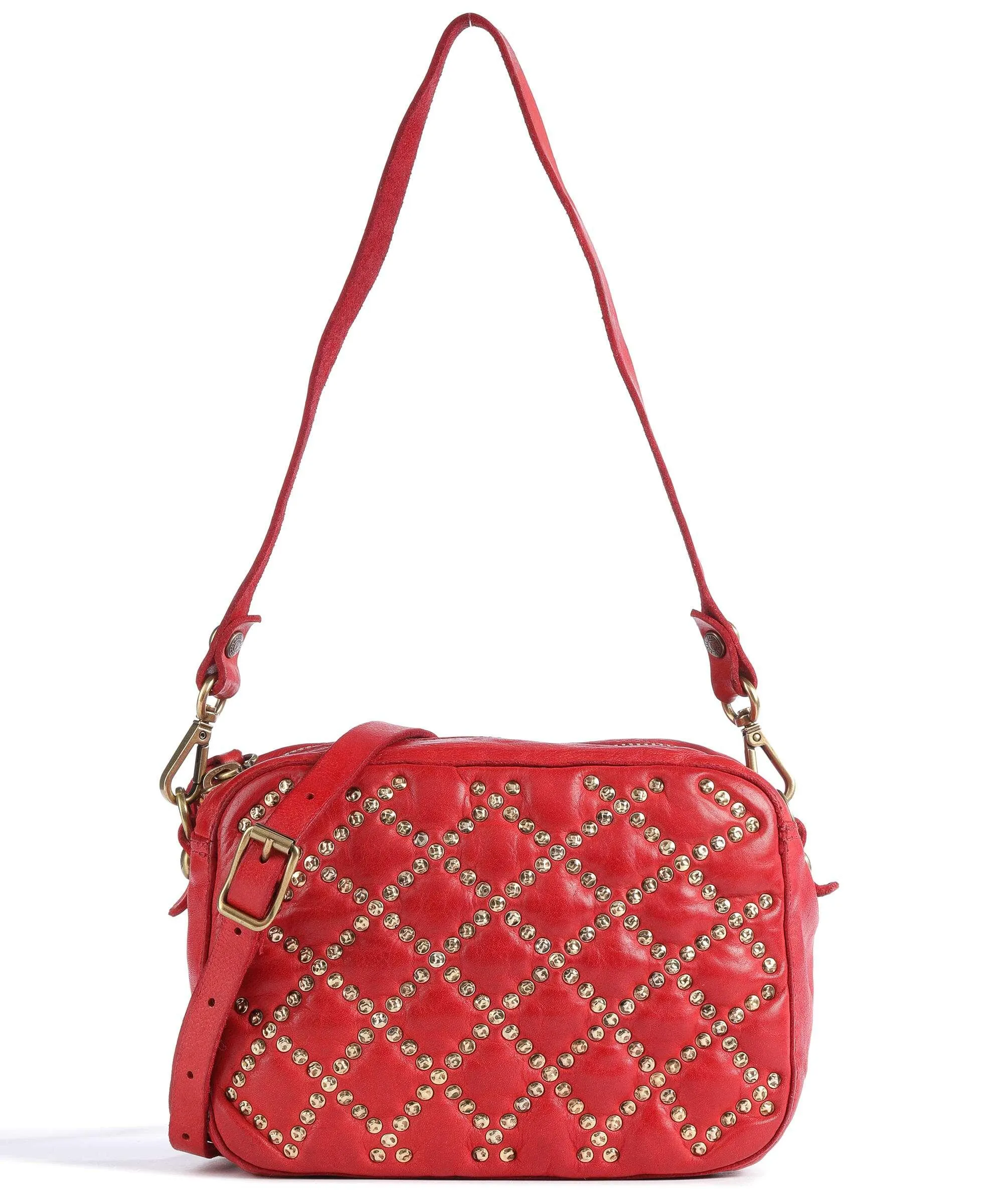  Campomaggi Prestige Borsa a spalla pelle di vacchetta grana rosso  