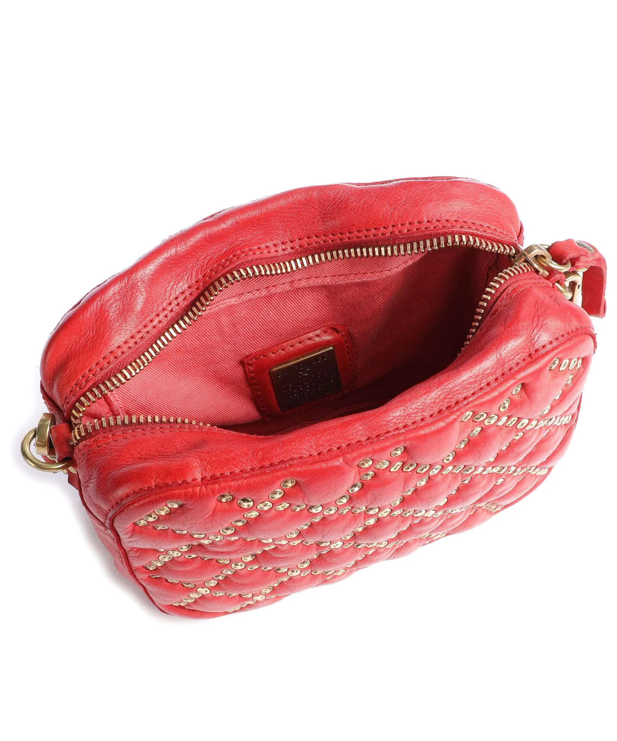  Campomaggi Prestige Borsa a spalla pelle di vacchetta grana rosso  