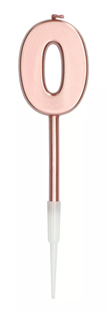 Candelina numero 0 rosa oro