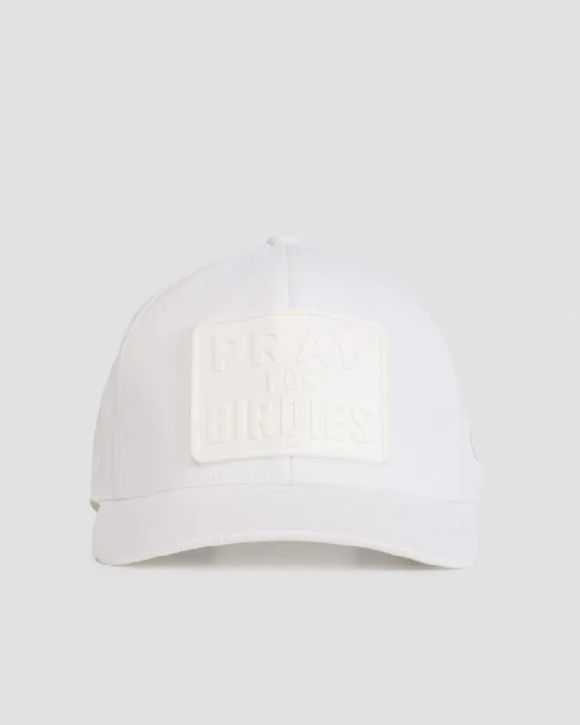 Cappellino bianco G/Fore Monochrome Pray for Birdies Stretch Twill Snapback